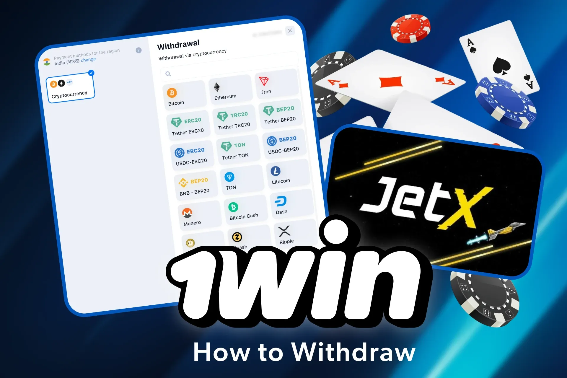 Choose the most convenient method and cash out your Jet X winnings.